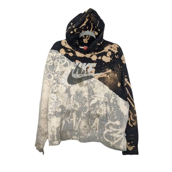 Nike Custom Cut Sew Bleach Tie Dye Thrashed Grunge Distressed Worn Vintage Y2K - Picture 1 of 8